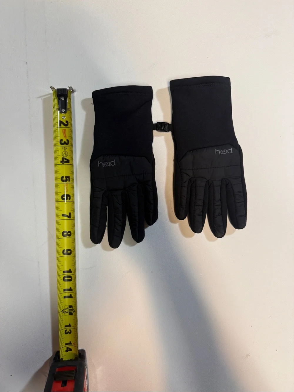 Head Black Quilted Insulated Gloves with Clip